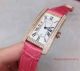 2017 Knockoff Cartier Tank Gold Diamond Bezel White Face Pink Leather Band 23mm Watch (6)_th.jpg
